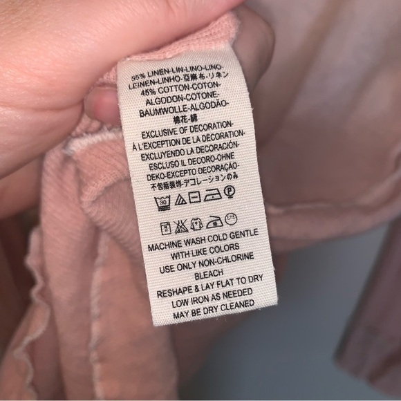 We The Free Cozy Up Henley Pink Ribbed Long Sleeve S - Picture 11 of 11